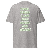Men's Classic Gildan 5000 T-Shirt Love Food Money Women