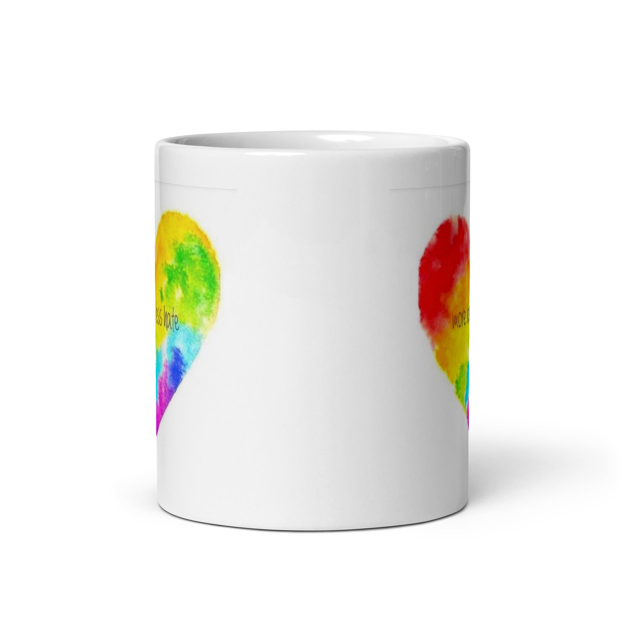 More Love Less Hate White Glossy Coffee Mug