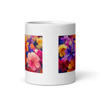 Colorful Flower Designer White Glossy Mug