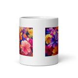 Colorful Flower Designer White Glossy Mug