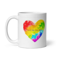 More Love Less Hate White Glossy Coffee Mug