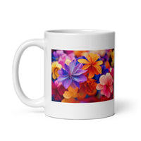 Colorful Flower Designer White Glossy Mug