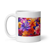 Colorful Flower Designer White Glossy Mug
