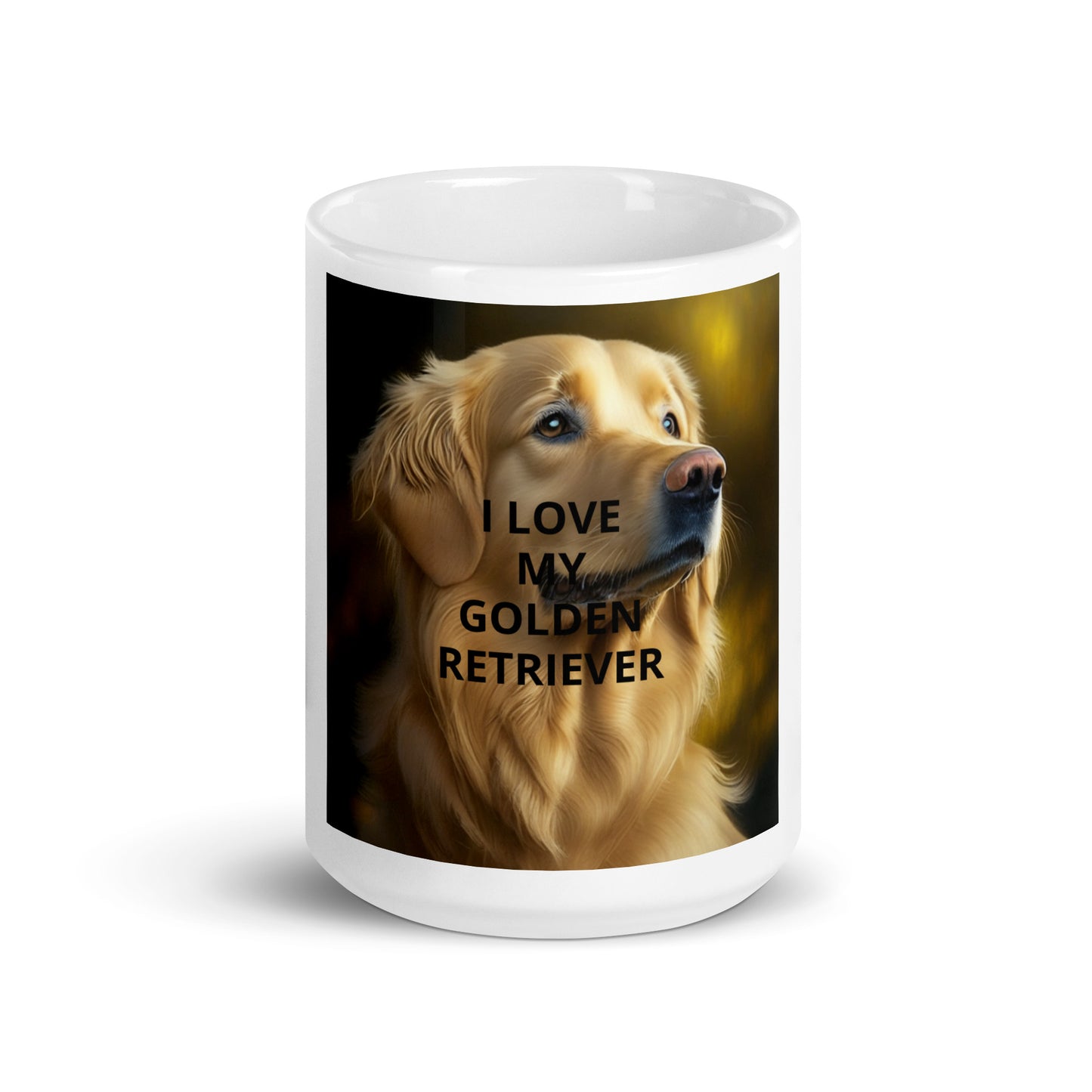 I Love My Golden Retriever White Glossy Mug