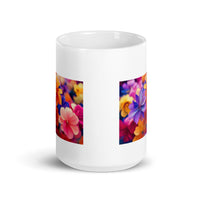Colorful Flower Designer White Glossy Mug