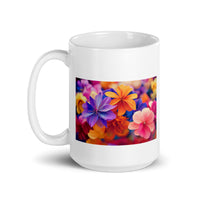 Colorful Flower Designer White Glossy Mug