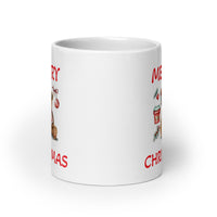 Merry Christmas Teddy Bear White Glossy Coffee Mug