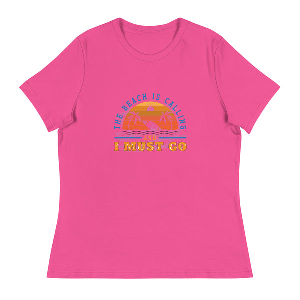 Women's Beach Relaxed T-Shirt Bella + Canvas 6400 The Beach is Calling