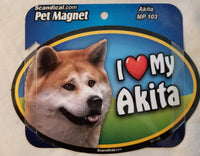I Love My Akita Pet Magnet Sign