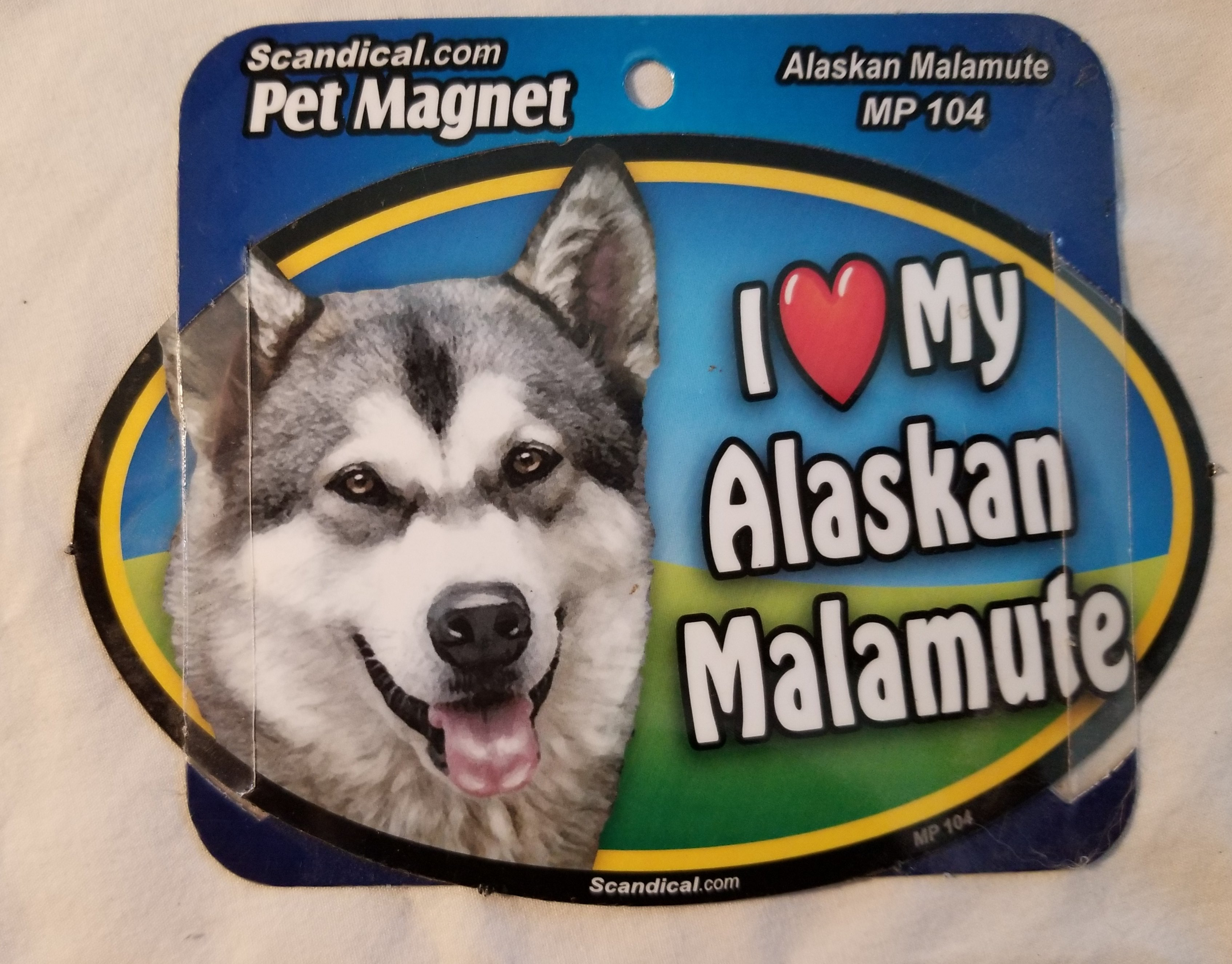 I Love My Alaskan Malamute Pet Magnet Sign