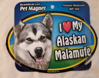 I Love My Alaskan Malamute Pet Magnet Sign