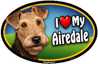 I Love My Airedale Pet Magnet