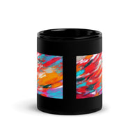 Abstract Art Designer Black Glossy Mug