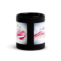 Happy Valentine Day Black Glossy Mug