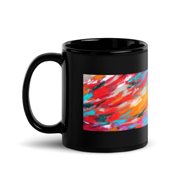 Abstract Art Designer Black Glossy Mug