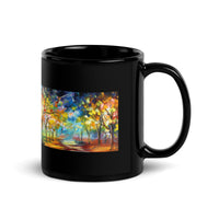 Abstract Art Design Trees Black Glossy Mug