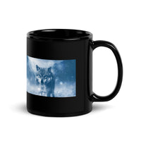Lone Wolf Design Black Glossy Mug