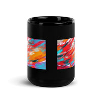 Abstract Art Designer Black Glossy Mug