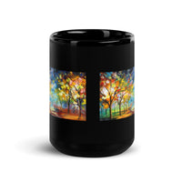Abstract Art Design Trees Black Glossy Mug