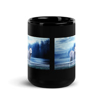 Lone Wolf Design Black Glossy Mug