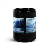 Lone Wolf Design Black Glossy Mug