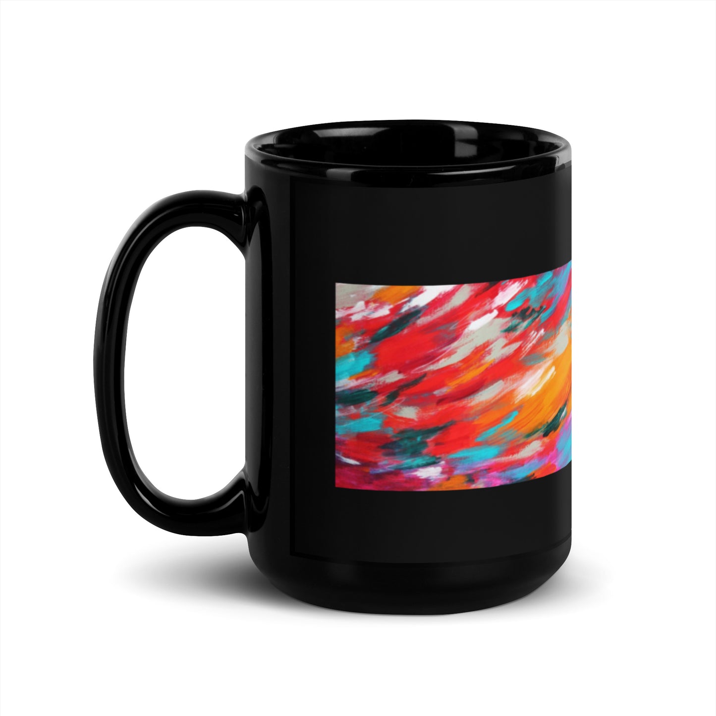 Abstract Art Designer Black Glossy Mug