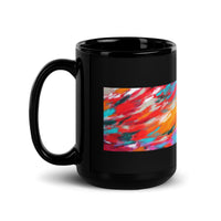 Abstract Art Designer Black Glossy Mug