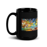 Abstract Art Design Trees Black Glossy Mug