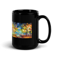 Abstract Art Design Trees Black Glossy Mug