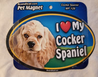 I Love My Cocker Spaniel Pet Magnet Sign