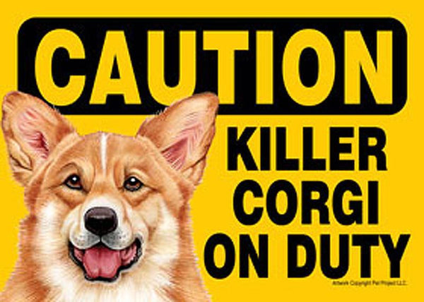 Caution Killer Corgi On Duty