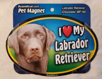 I Love My Labrador Retriever Pet Magnet Sign