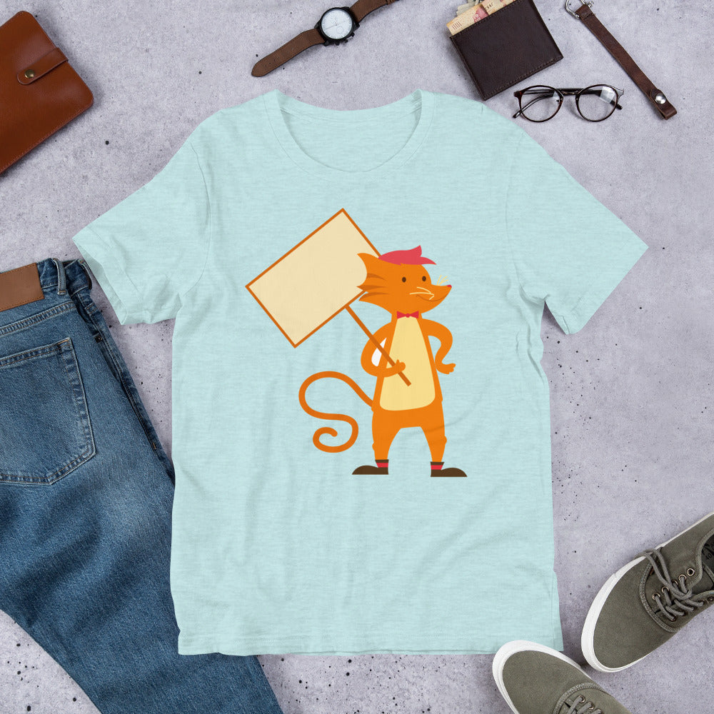 Sign Holding Fox Short-Sleeve Unisex T-Shirt