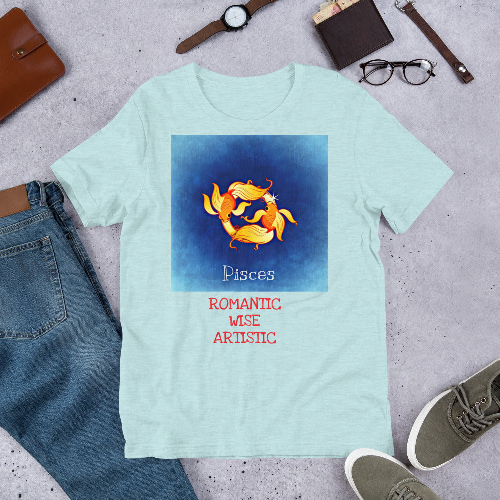 Bella+Canvas 3001 Premium Short-Sleeve Unisex T-Shirt Zodic Sign Pisces