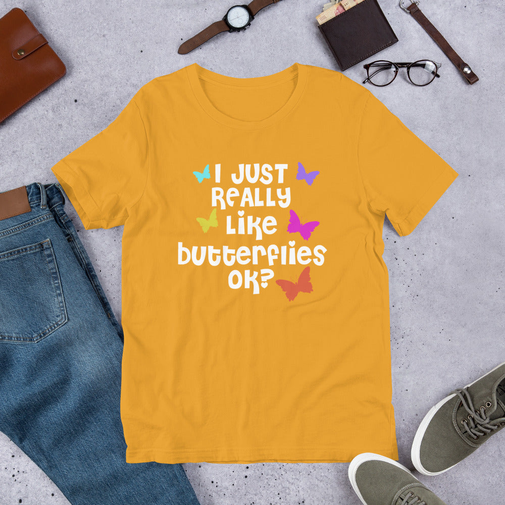 I Love Butterflies Short-Sleeve Unisex T-Shirt
