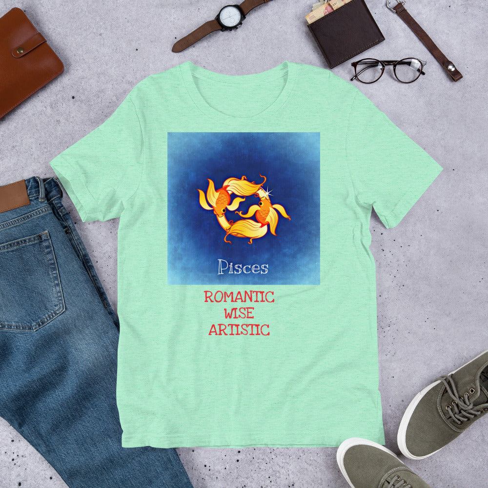 Bella+Canvas 3001 Premium Short-Sleeve Unisex T-Shirt Zodic Sign Pisces