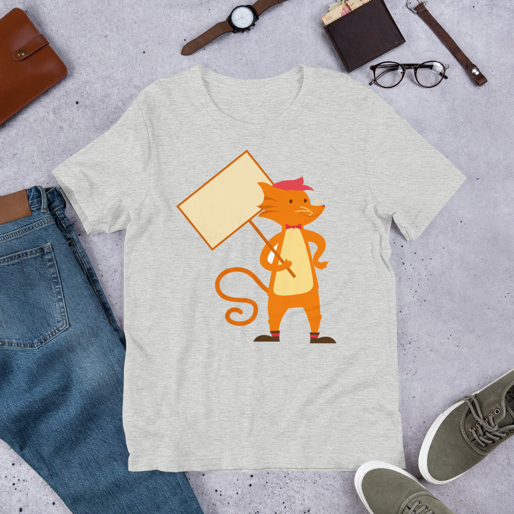 Sign Holding Fox Short-Sleeve Unisex T-Shirt
