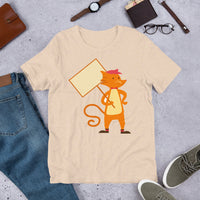 Sign Holding Fox Short-Sleeve Unisex T-Shirt