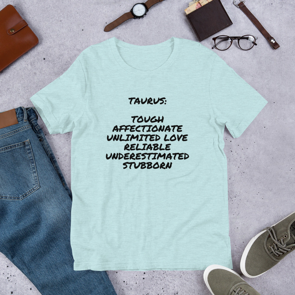 Bella+Canvas Premium 3001  Short-Sleeve Unisex T-Shirt Zodiac Sign Taurus