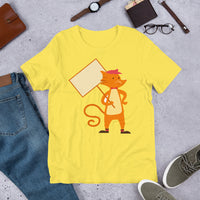 Sign Holding Fox Short-Sleeve Unisex T-Shirt