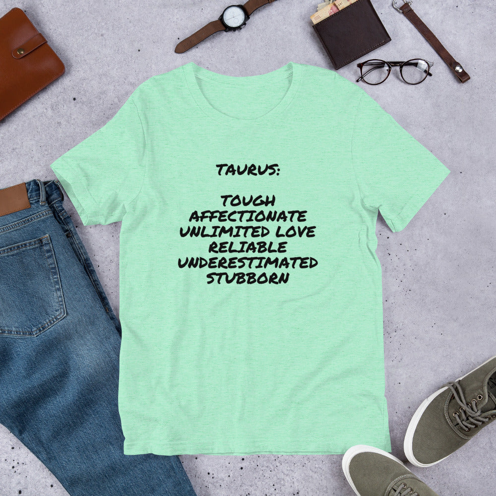 Bella+Canvas Premium 3001  Short-Sleeve Unisex T-Shirt Zodiac Sign Taurus