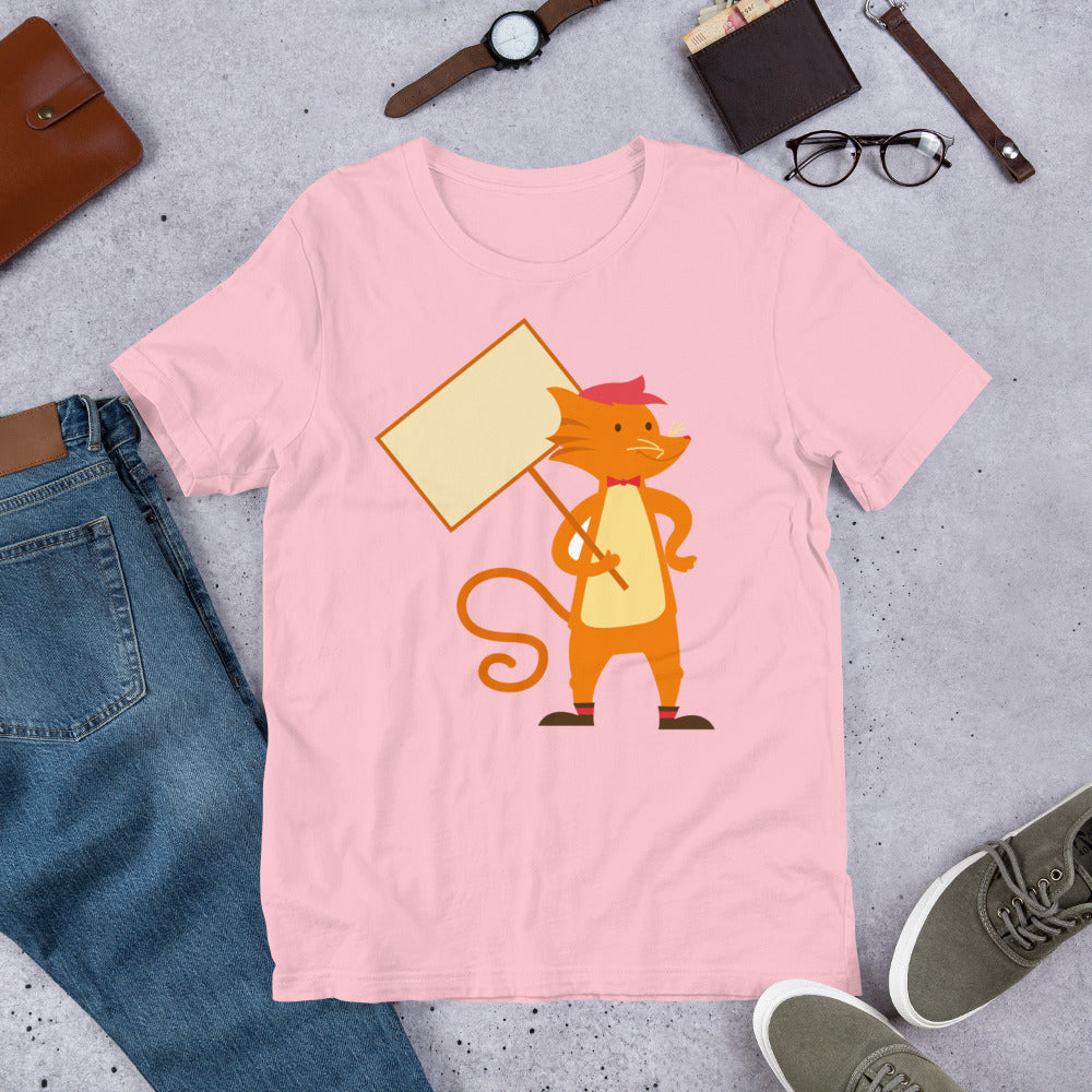 Sign Holding Fox Short-Sleeve Unisex T-Shirt