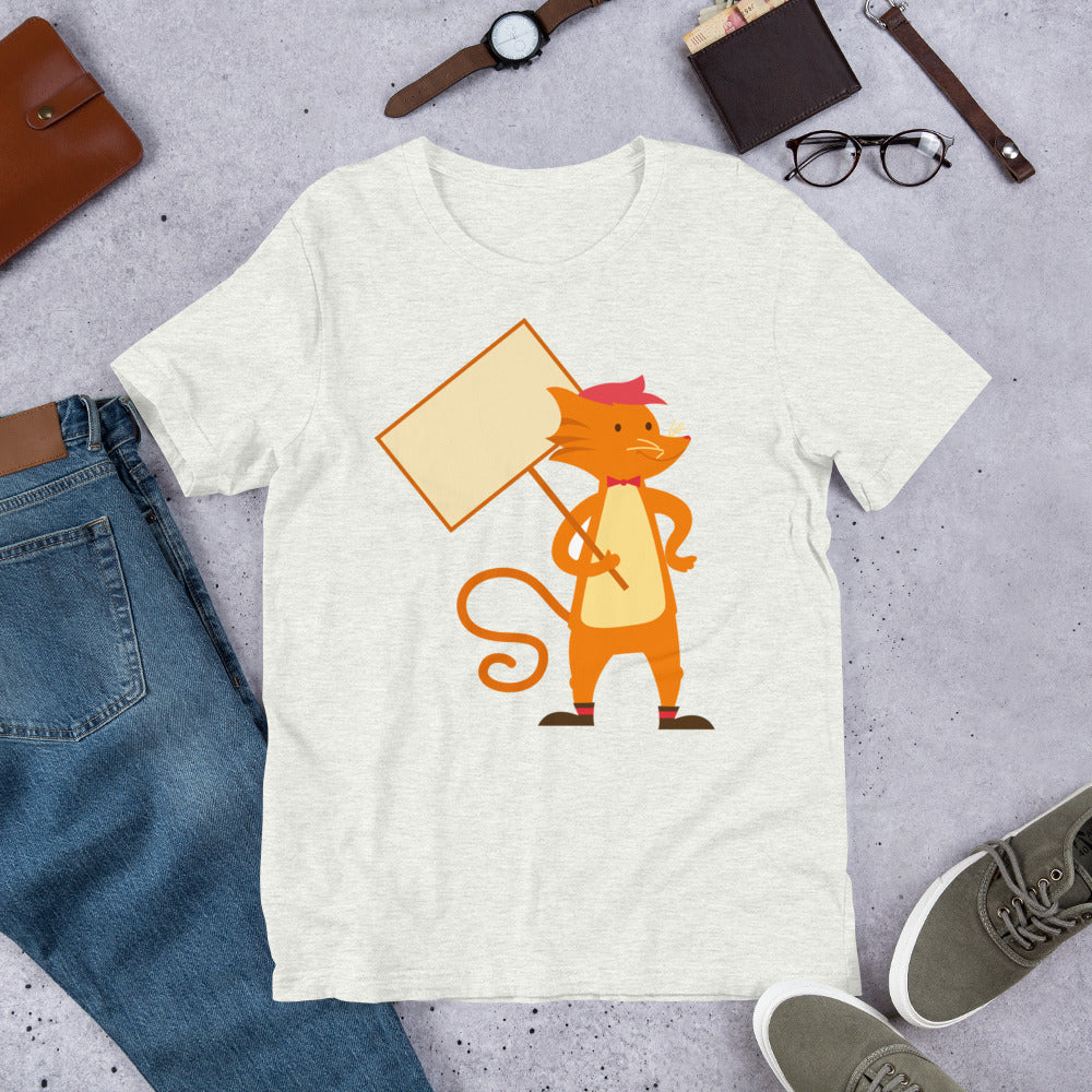 Sign Holding Fox Short-Sleeve Unisex T-Shirt