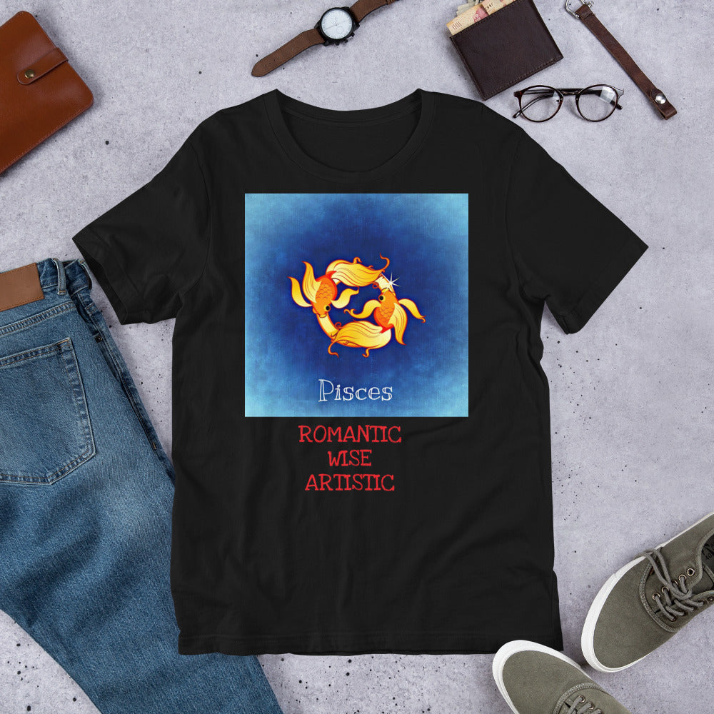 Bella+Canvas 3001 Premium Short-Sleeve Unisex T-Shirt Zodic Sign Pisces