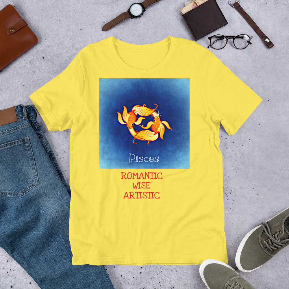 Bella+Canvas 3001 Premium Short-Sleeve Unisex T-Shirt Zodic Sign Pisces