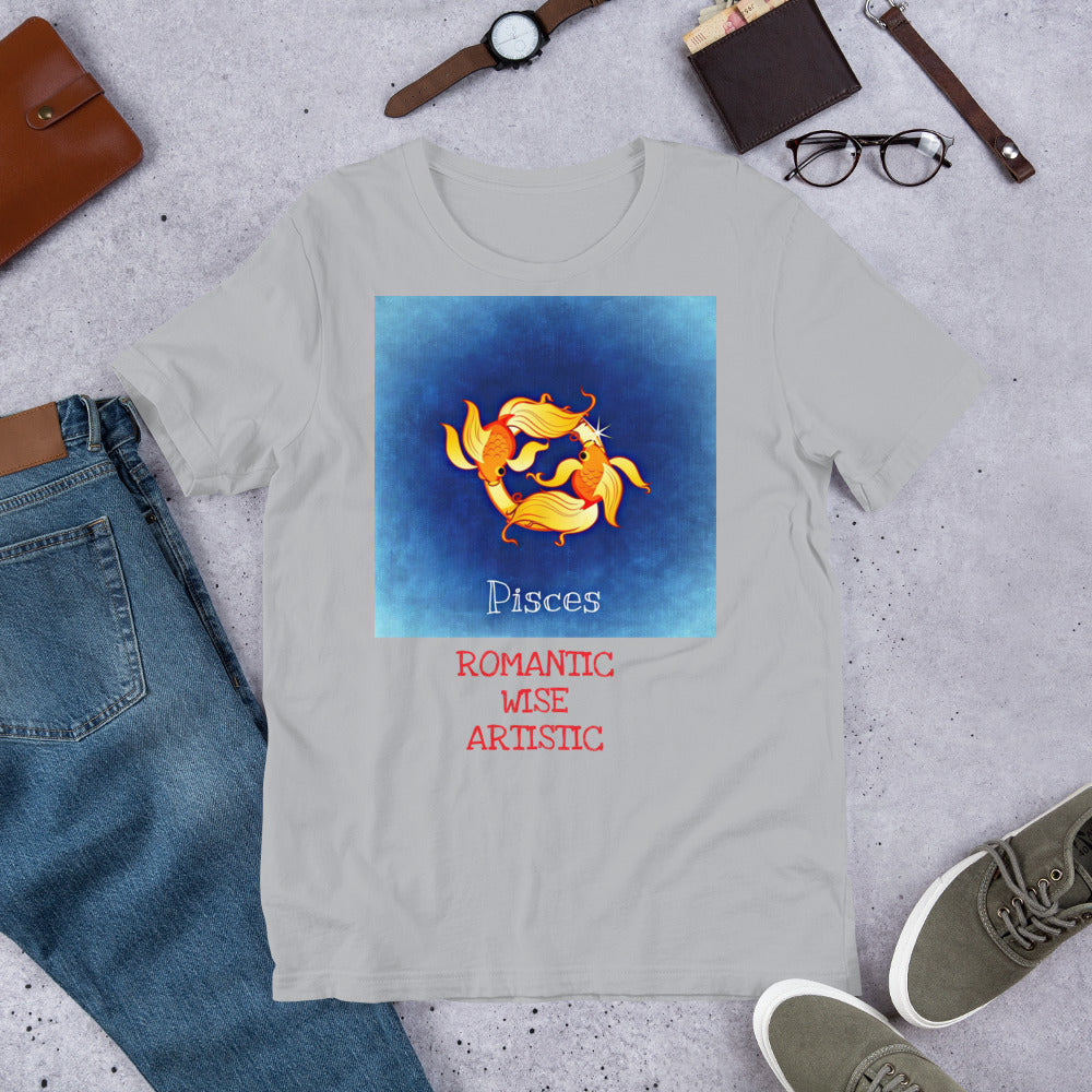 Bella+Canvas 3001 Premium Short-Sleeve Unisex T-Shirt Zodic Sign Pisces