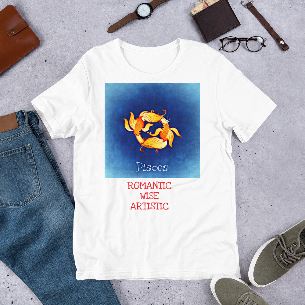 Bella+Canvas 3001 Premium Short-Sleeve Unisex T-Shirt Zodic Sign Pisces