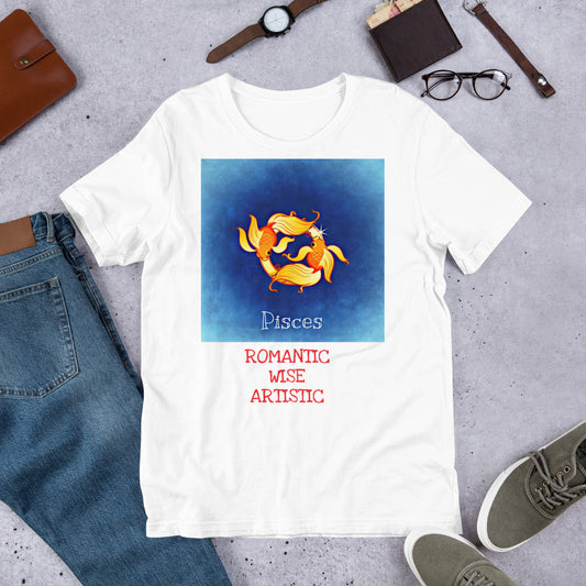 Bella+Canvas 3001 Premium Short-Sleeve Unisex T-Shirt Zodic Sign Pisces