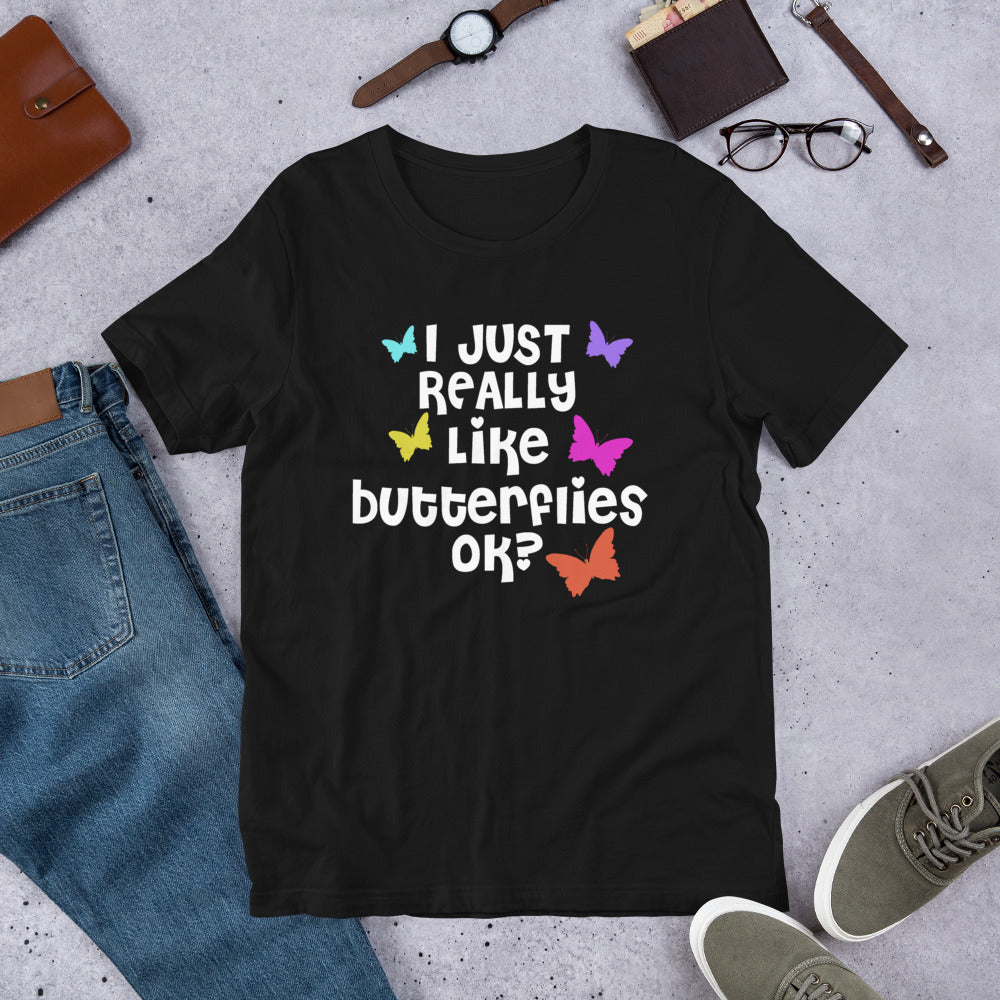 I Love Butterflies Short-Sleeve Unisex T-Shirt