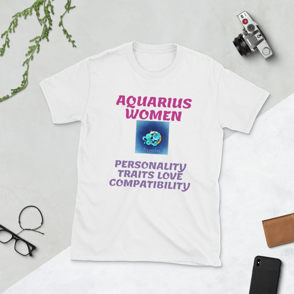 Women's Short-Sleeve Zodiac Aquarius T-Shirt Glldan 64000